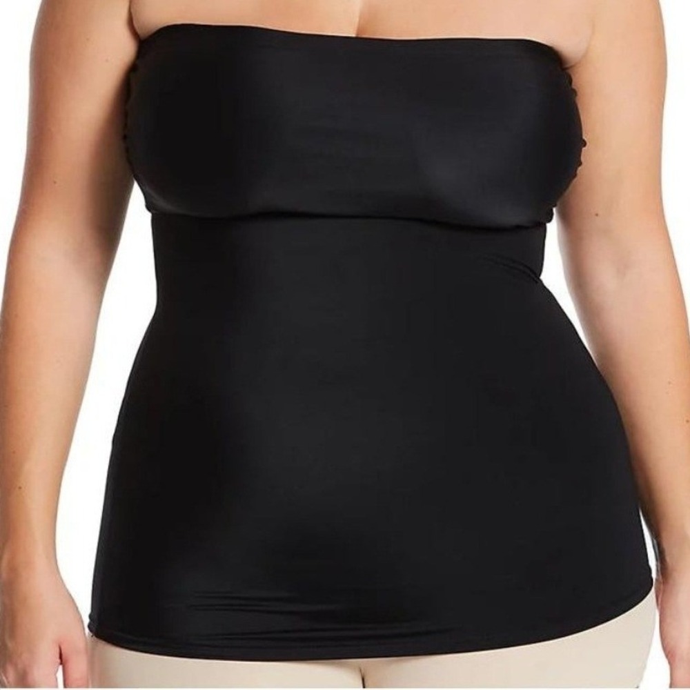 InstantFigure Womens‎ Black Strapless Bandeau Slimming Shapewear Top WBT035 4XL